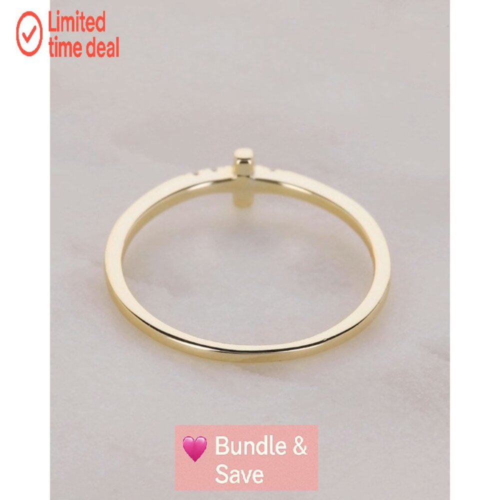 925 Sterling Silver Stackable Cross Ring Size 6 F… - image 8